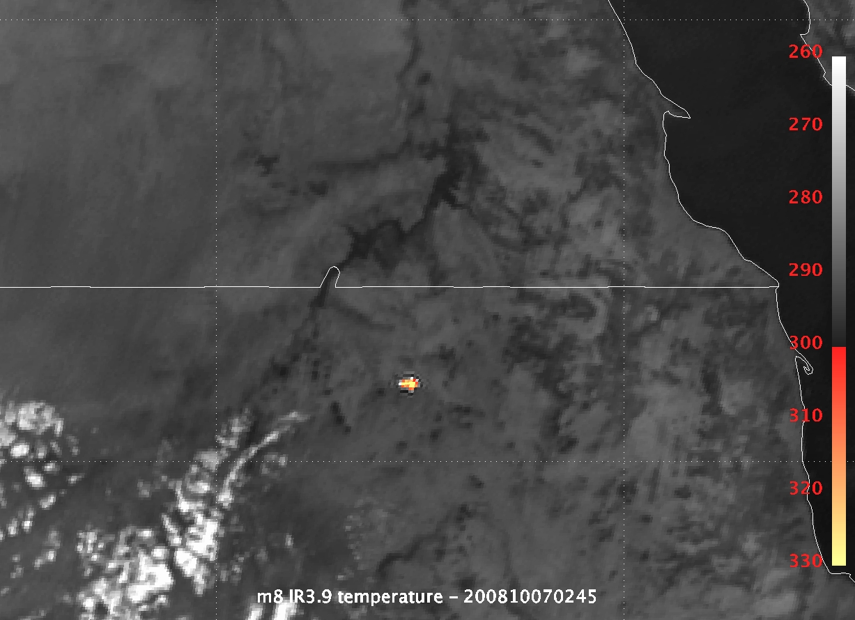 Sataliet laat de meteoriet inslag zien.